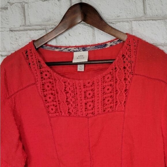 NWOT Knox Rose red dotted blouse - Picture 3 of 6